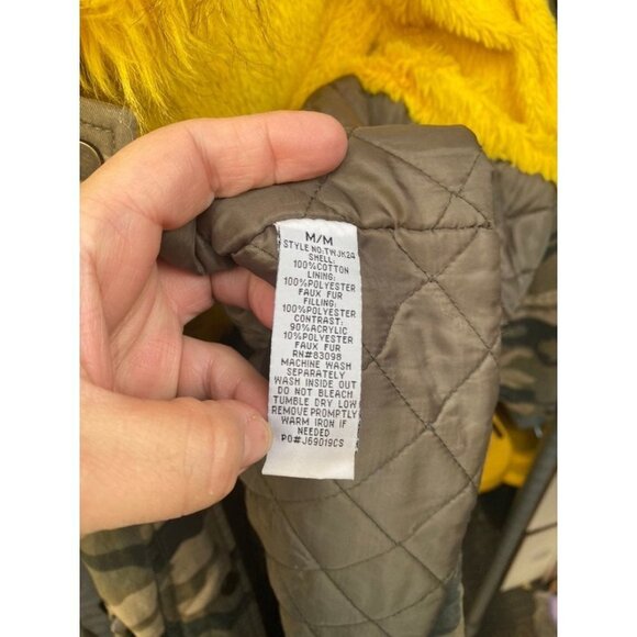 Camouflage Military Style Puffer Jacket Fleece Lining Medium - Picture 10 of 10